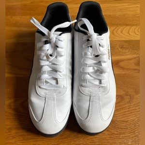 Men’s Puma Roma Basic White Leather with Black Stripe | Worn Once! | Size 11